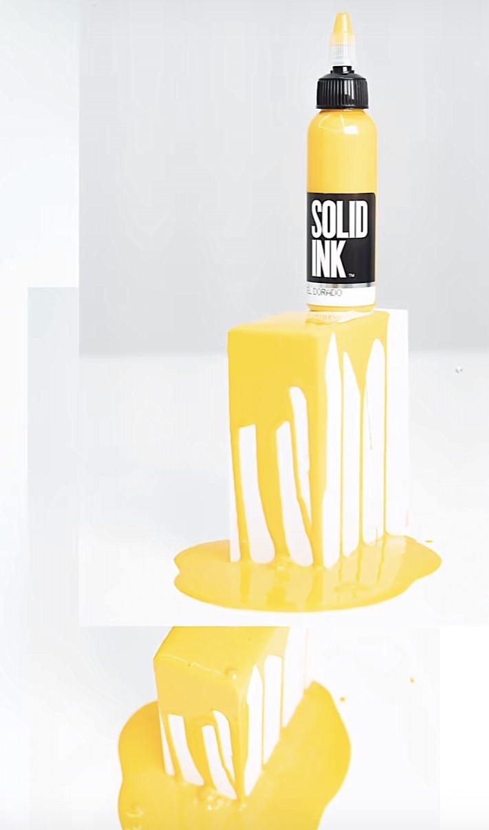Yellow tattoo ink