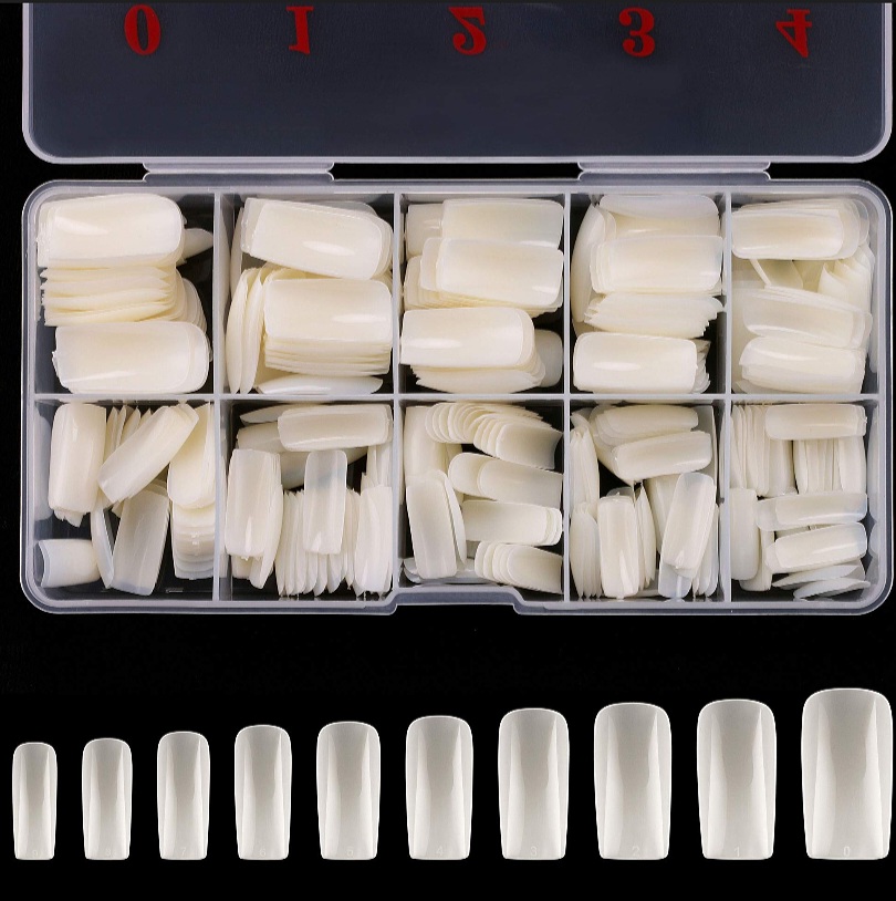 Fashion Full Cover Natural False Nails Fake Tips DIY With Box Beauty Tool False Acrylic Artificial Nail Art Tips